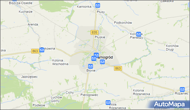 mapa Tarnogród, Tarnogród na mapie Targeo