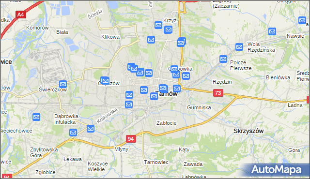 mapa Tarnów, Tarnów na mapie Targeo