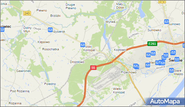 mapa Terespol Pomorski, Terespol Pomorski na mapie Targeo