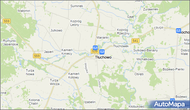 mapa Tłuchowo, Tłuchowo na mapie Targeo