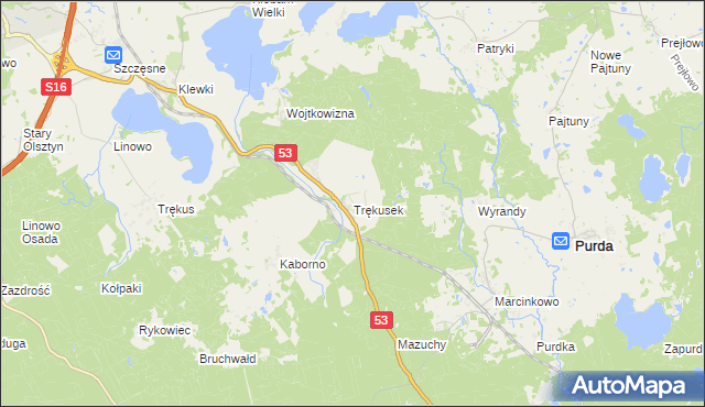 mapa Trękusek, Trękusek na mapie Targeo