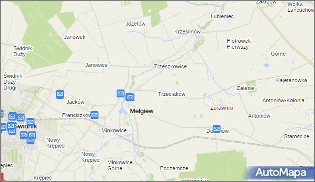 mapa Trzeciaków, Trzeciaków na mapie Targeo