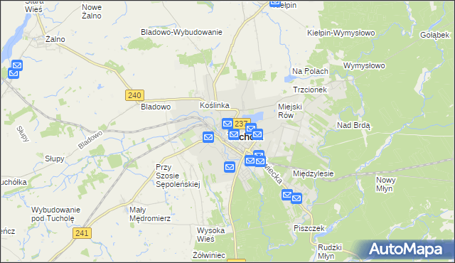 mapa Tuchola, Tuchola na mapie Targeo