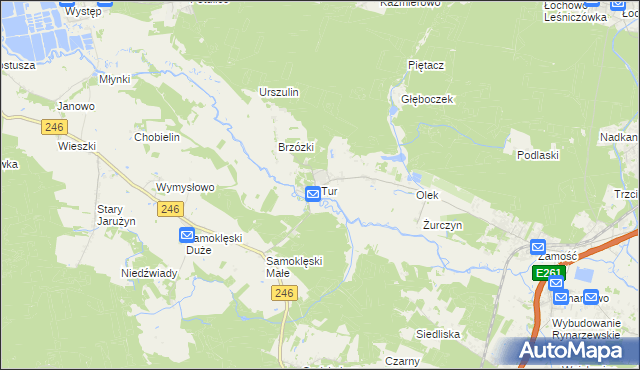 mapa Tur gmina Szubin, Tur gmina Szubin na mapie Targeo