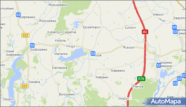 mapa Turze gmina Tczew, Turze gmina Tczew na mapie Targeo