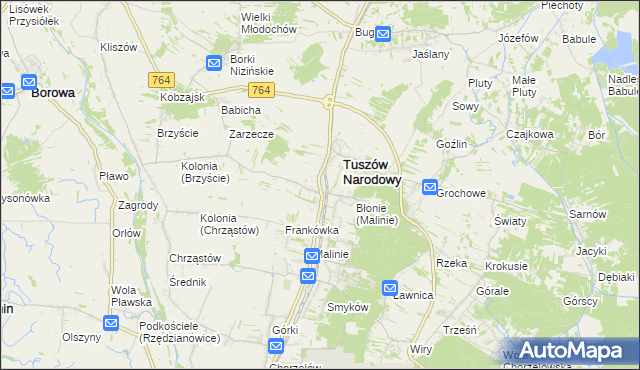 mapa Tuszów Mały, Tuszów Mały na mapie Targeo