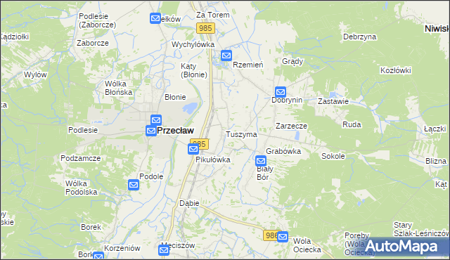 mapa Tuszyma, Tuszyma na mapie Targeo