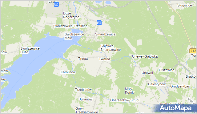 mapa Twarda, Twarda na mapie Targeo