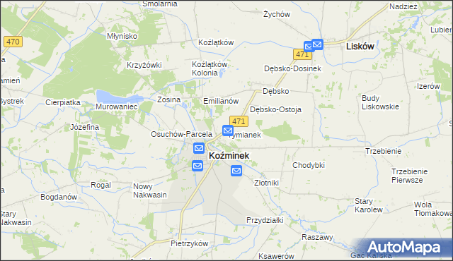 mapa Tymianek, Tymianek na mapie Targeo