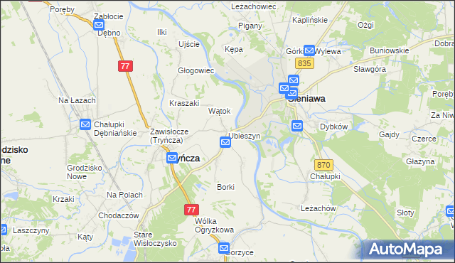 mapa Ubieszyn, Ubieszyn na mapie Targeo
