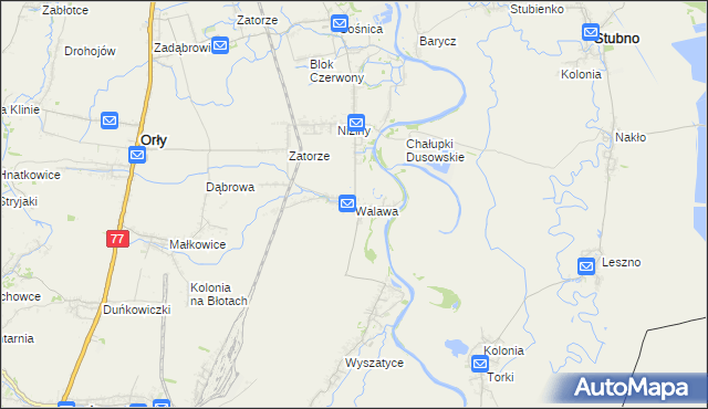 mapa Walawa, Walawa na mapie Targeo