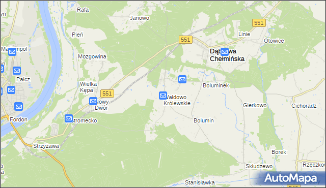 mapa Wałdowo Królewskie, Wałdowo Królewskie na mapie Targeo