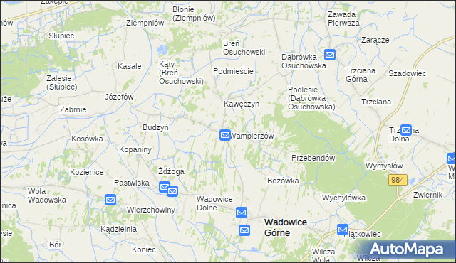 mapa Wampierzów, Wampierzów na mapie Targeo