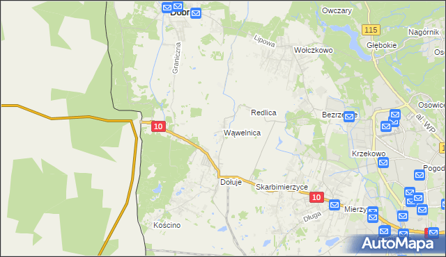 mapa Wąwelnica, Wąwelnica na mapie Targeo