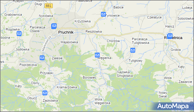 mapa Węgierka, Węgierka na mapie Targeo