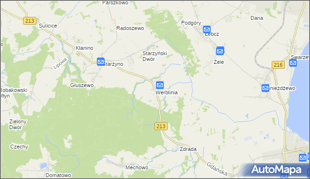 mapa Werblinia, Werblinia na mapie Targeo