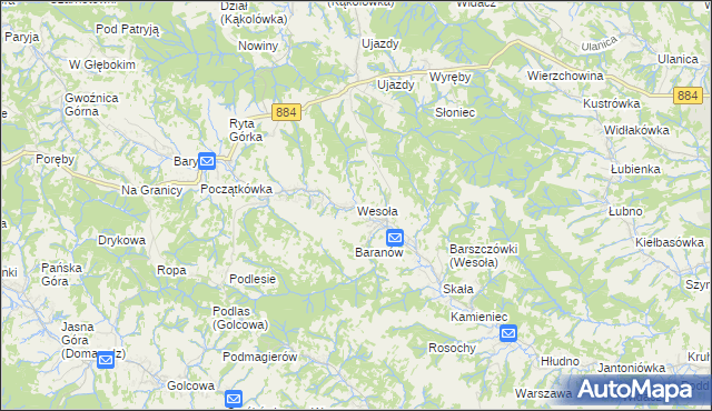 mapa Wesoła gmina Nozdrzec, Wesoła gmina Nozdrzec na mapie Targeo