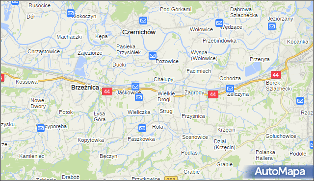 mapa Wielkie Drogi, Wielkie Drogi na mapie Targeo