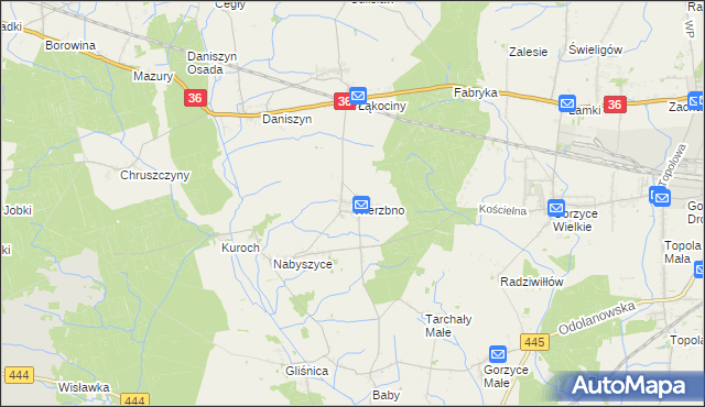 mapa Wierzbno gmina Odolanów, Wierzbno gmina Odolanów na mapie Targeo