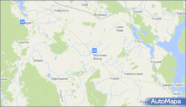 mapa Wiśniowo Ełckie, Wiśniowo Ełckie na mapie Targeo