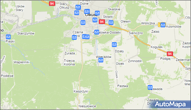 mapa Witeradów, Witeradów na mapie Targeo