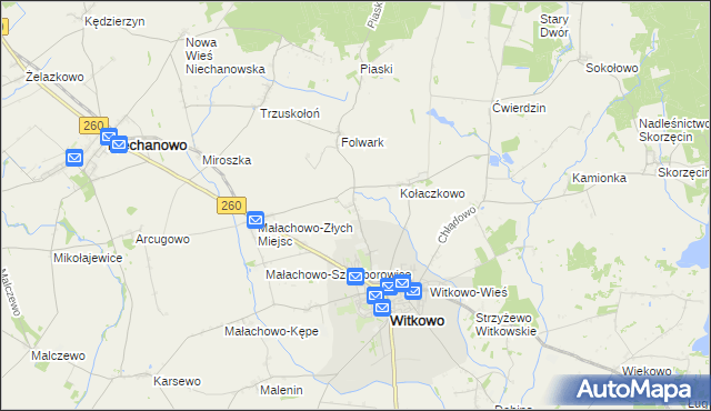 mapa Witkówko, Witkówko na mapie Targeo