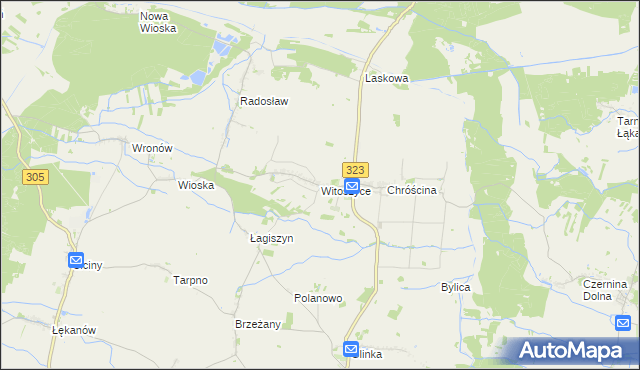 mapa Witoszyce, Witoszyce na mapie Targeo