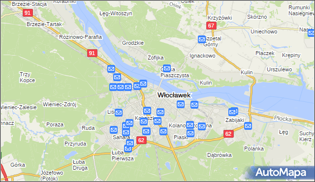 mapa Włocławka, Włocławek na mapie Targeo