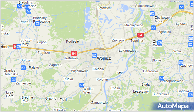 mapa Wojnicz, Wojnicz na mapie Targeo