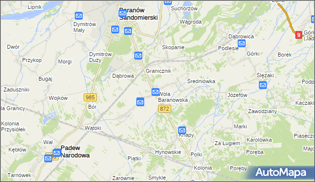 mapa Wola Baranowska, Wola Baranowska na mapie Targeo