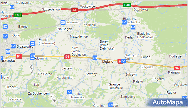 mapa Wola Dębińska, Wola Dębińska na mapie Targeo