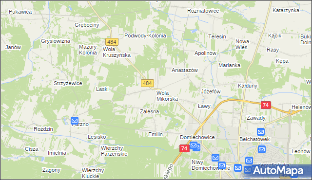mapa Wola Mikorska, Wola Mikorska na mapie Targeo