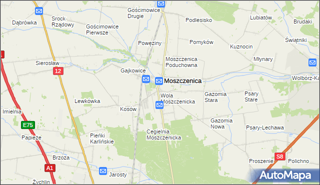 mapa Wola Moszczenicka, Wola Moszczenicka na mapie Targeo