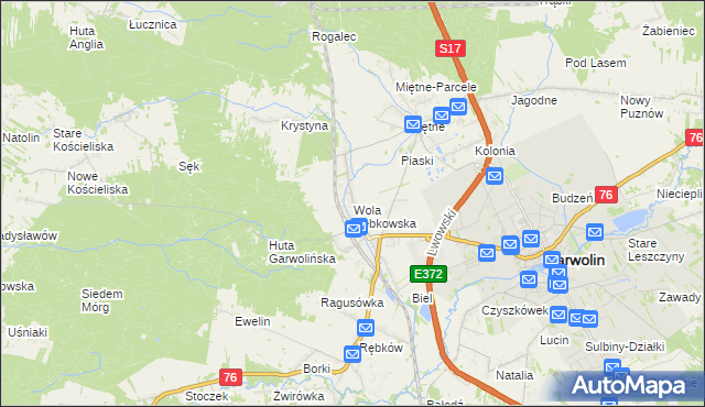 mapa Wola Rębkowska, Wola Rębkowska na mapie Targeo
