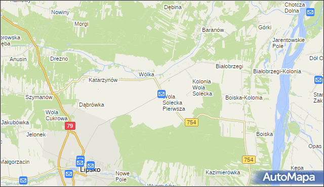 mapa Wola Solecka Pierwsza, Wola Solecka Pierwsza na mapie Targeo