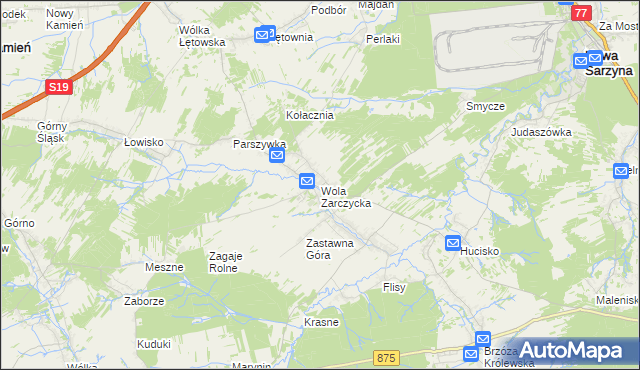 mapa Wola Zarczycka, Wola Zarczycka na mapie Targeo