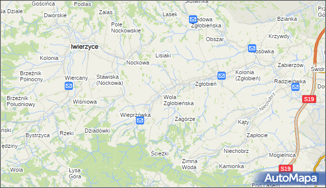 mapa Wola Zgłobieńska, Wola Zgłobieńska na mapie Targeo