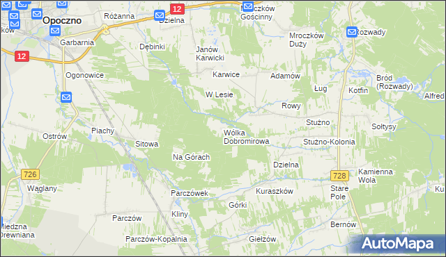 mapa Wólka Dobromirowa, Wólka Dobromirowa na mapie Targeo