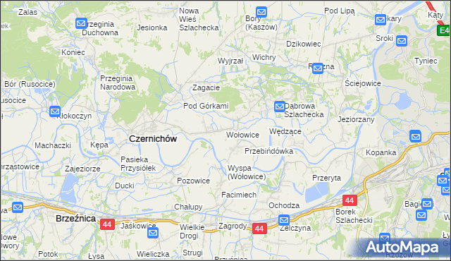 mapa Wołowice, Wołowice na mapie Targeo