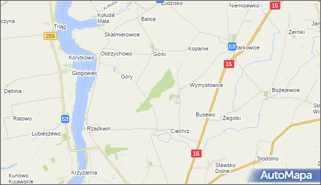 mapa Wymysłowo gmina Strzelno, Wymysłowo gmina Strzelno na mapie Targeo