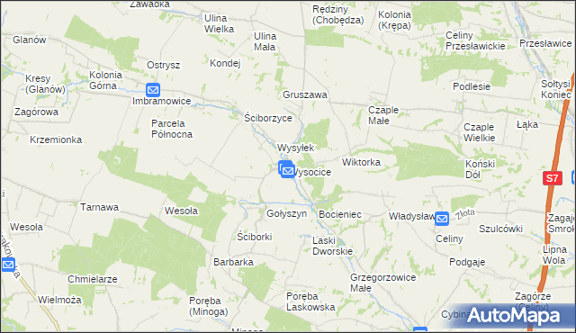 mapa Wysocice, Wysocice na mapie Targeo
