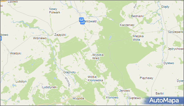 mapa Wysoka Wieś, Wysoka Wieś na mapie Targeo