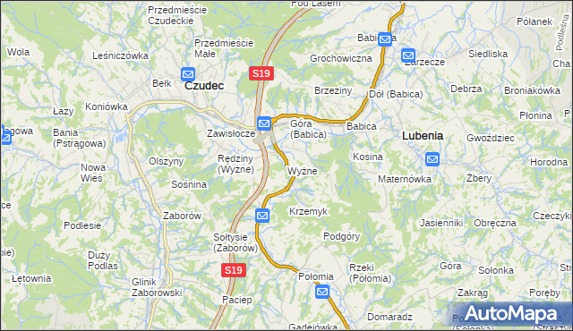 mapa Wyżne, Wyżne na mapie Targeo