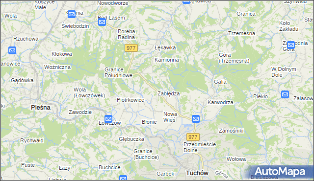 mapa Zabłędza, Zabłędza na mapie Targeo