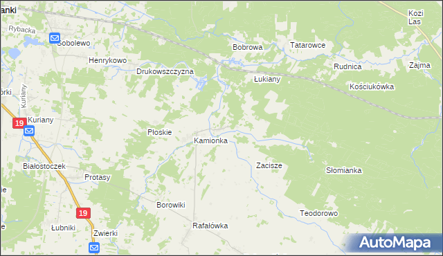 mapa Zajezierce, Zajezierce na mapie Targeo