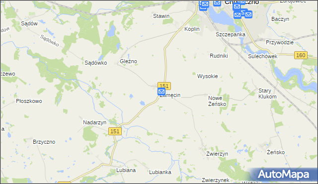mapa Zamęcin, Zamęcin na mapie Targeo