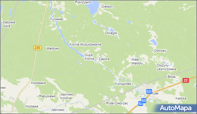 mapa Zapora, Zapora na mapie Targeo