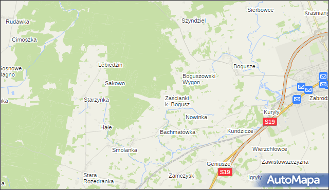 mapa Zaścianki k. Bogusz, Zaścianki k. Bogusz na mapie Targeo