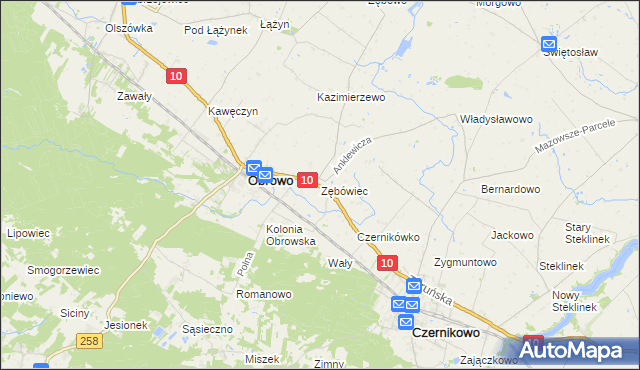 mapa Zębówiec, Zębówiec na mapie Targeo