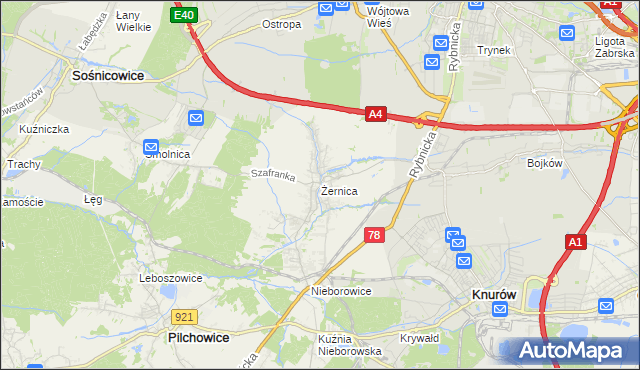 mapa Żernica, Żernica na mapie Targeo